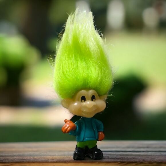 Burger Kids Club Glo Troll JAWS Doll Green Hair Vintage 1993 Meal Toy Retro - Picture 16 of 16